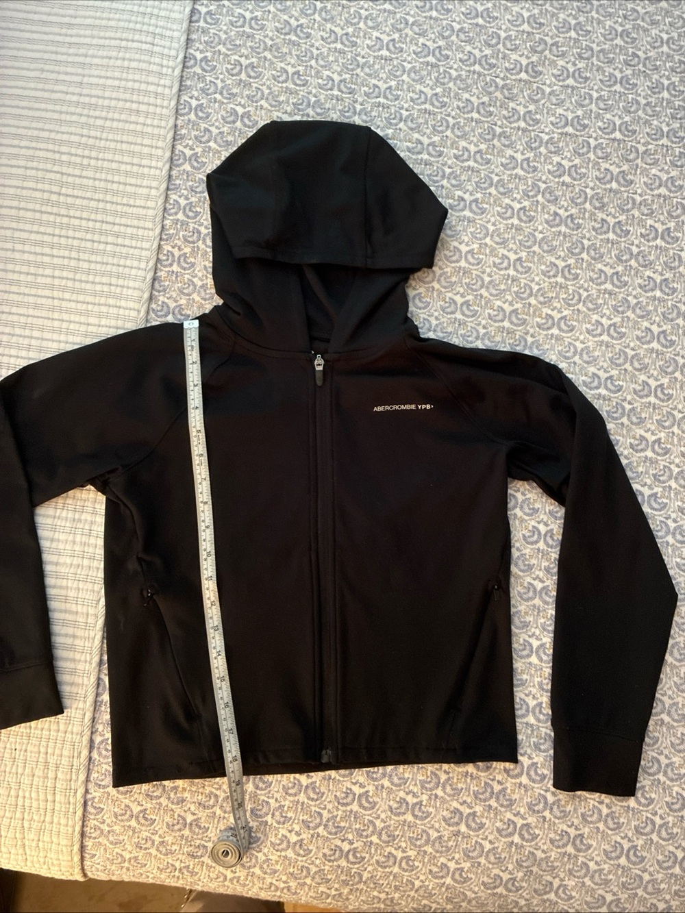 abercrombie kids Black Hooded Zip Hoodie with Logo